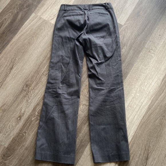 Banana republic straight legged dress pants size 0p. Gray and white stripped. - Picture 2 of 2
